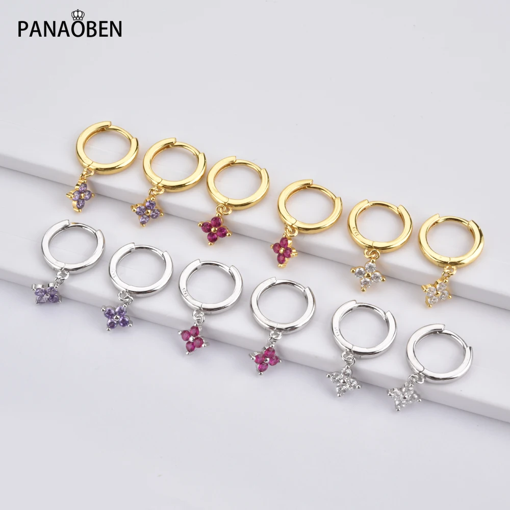 

Женские серьги-подвески из серебра 925 пробы с четырьмя кристаллами