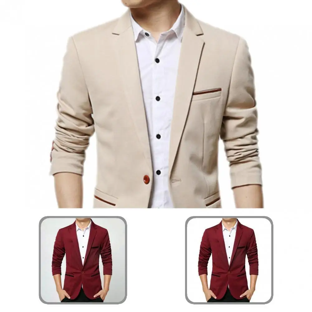 

Business Great Solid Color Formal Coat Luxury Man Jacket Pockets for Emcee