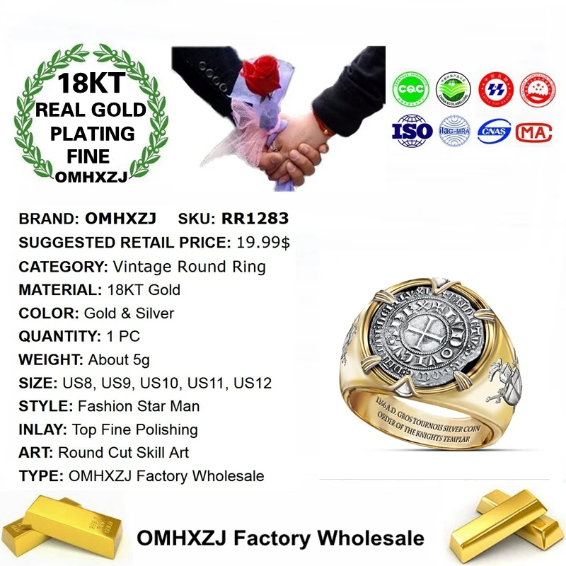 OMHXZJ оптовая продажа RR1283 Европейская мода подарок на день рождения свадьбу