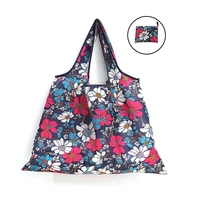 new large capacity waterproof shopper bag women floral printed shoulder bag tote foldable polyester summer handbag