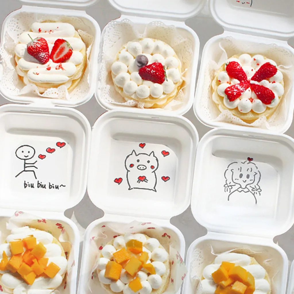 Bento Box Disposable Lunch Box Burger Sushi Snack Box Baked Cake Box Microwave Home Portable Lunch Box 10 Pack