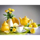 Новый Популярный 5D DIY Алмазный вышитый чайный горшок фрукты полностью квадратные ремесла лимонный чай Стразы мозаика украшение для гостиной подарок