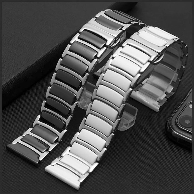 

Ceramic Stainless Steel Strap 16mm 18mm 20mm 22mm Watchband For DW Michael Kors Huawei Samsung Armani Metal Wristband