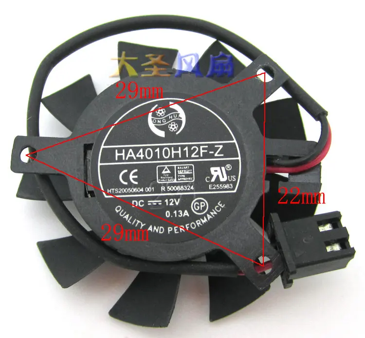 Оригинальный HA4010H12F-Z DC12V 0.13A для EVGA Графика видеокарта вентилятор охлаждения шаг 29x29x22 мм Диаметр с ультратонкой оправой 37 мм Оригинальный HA4010H12F-Z DC12V 0.13A для EVGA Графика видеокарта вентилятор охлаждения шаг 29x29x22 мм Диаметр с ультратонкой оправой 37 мм