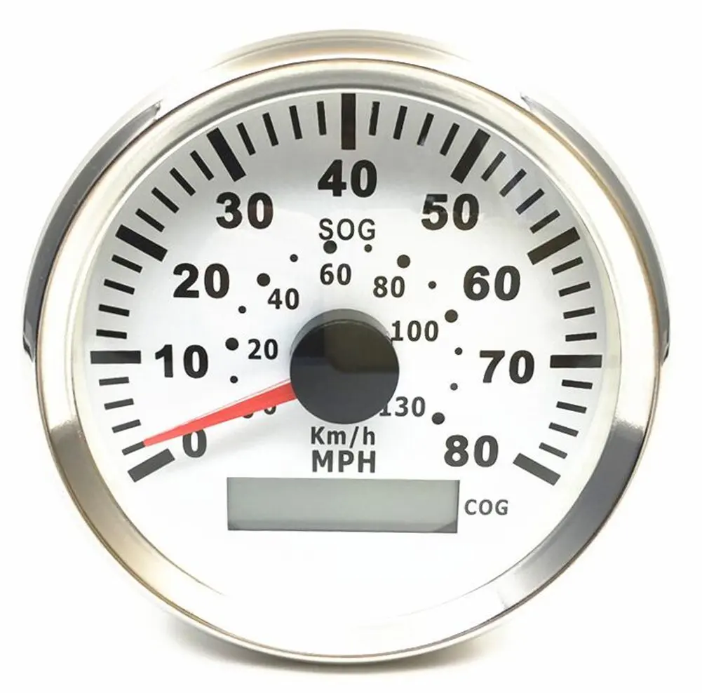 

85mm 80MPH 130km/h Waterproof GPS Speedometer Speed Gauge with Course for Marine with Red Backlight 3-3/8'' 9-32V
