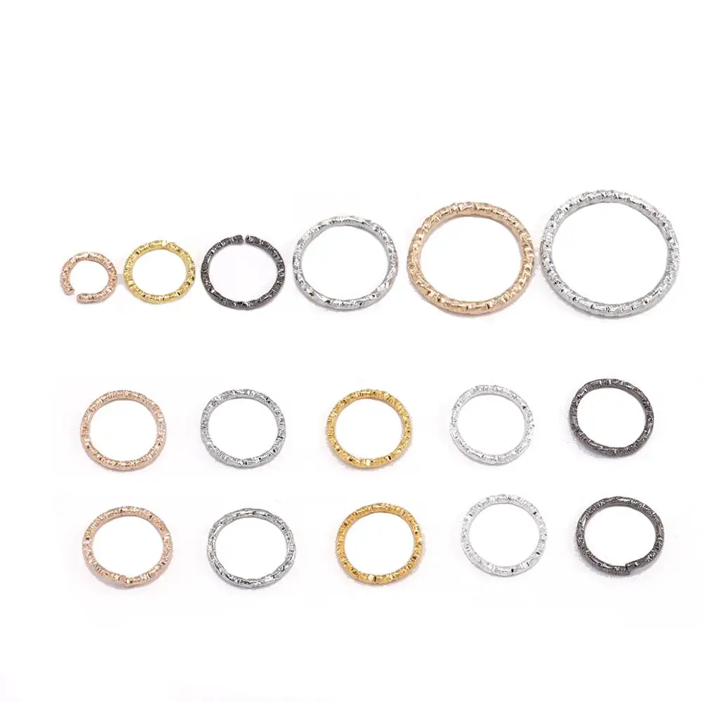 

100Pcs/Bag 8-20mm Metal Open Round Jump Rings Twisted Split Ring Connector for DIY Jewelry Making Findings Accessories Supplies