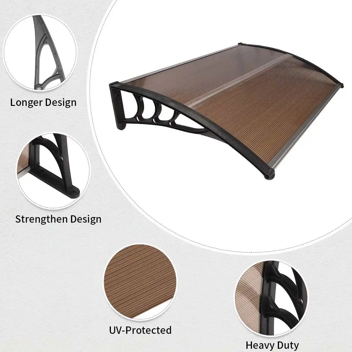

120x75cm Door & Window Awning Durable Door Canopy Awning For Outdoor Entrance Patio Sunshade