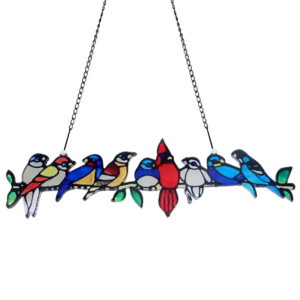 

Bird Species Stained Pendant Window Hanging Suncatcher Acrylic Birds Hanging Wind Chimes Decor & Hanging Decorations