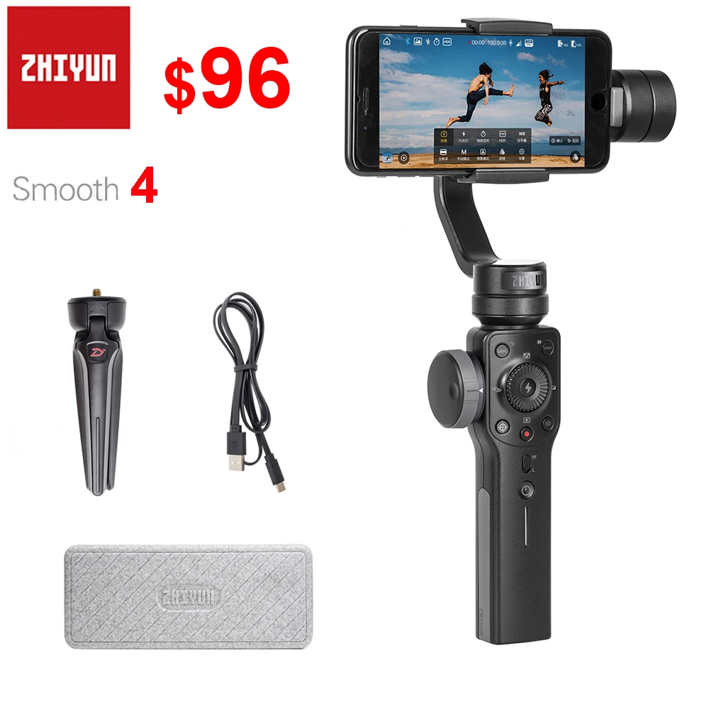 Ручной Стабилизатор Zhiyun Smooth 4 3 осевой шарнирный стабилизатор для смартфона iPhone 11