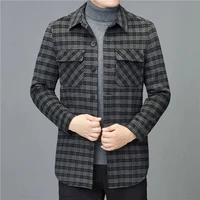 mens coat double wool autumn and winter new arrivals business casual grid printed couples long sleeve movement hot best sell