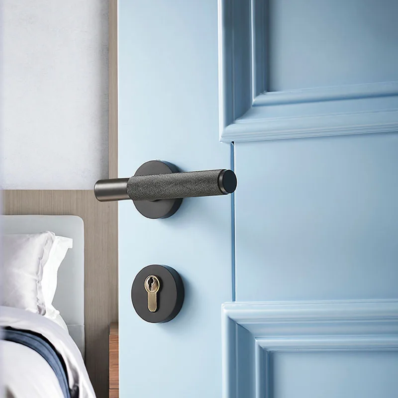 Латунный дверной замок рычаг набор Изысканный накатанный Европейский