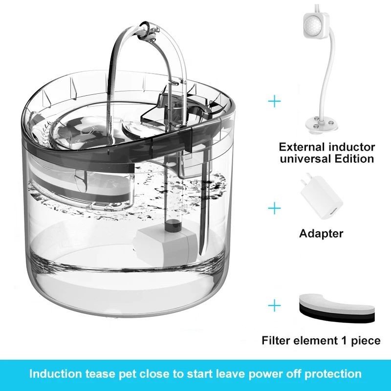Автоматический фонтан для воды кошек на 1 8 л с краном диспенсер собак прозрачный