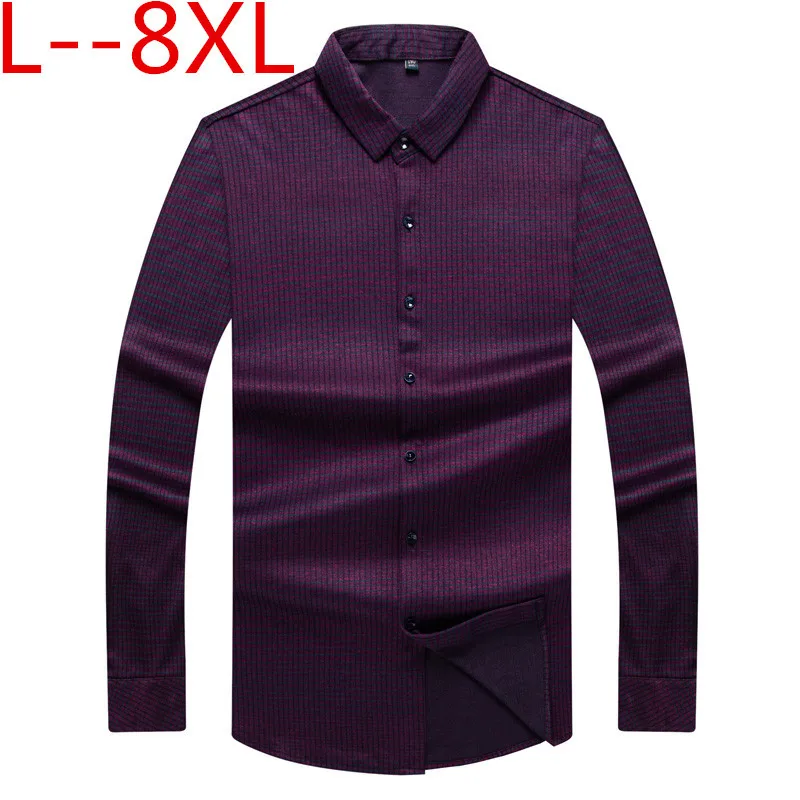 8XL 6XL 5XL клетчатая рубашка новая осенне-Весенняя фланелевая красная мужские