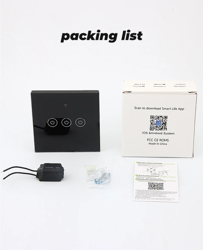 

Wifi Wall Touch Switch EU Standard Smart Light Switch 1 2 3 Gang 110-250V Smart Home Support Alexa Google Home