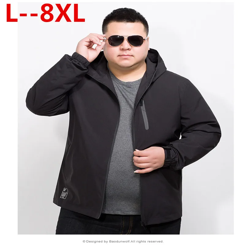 

Мужская весенняя куртка с капюшоном, повседневная верхняя одежда, 6xl, 10xl, 8xl, размера плюс