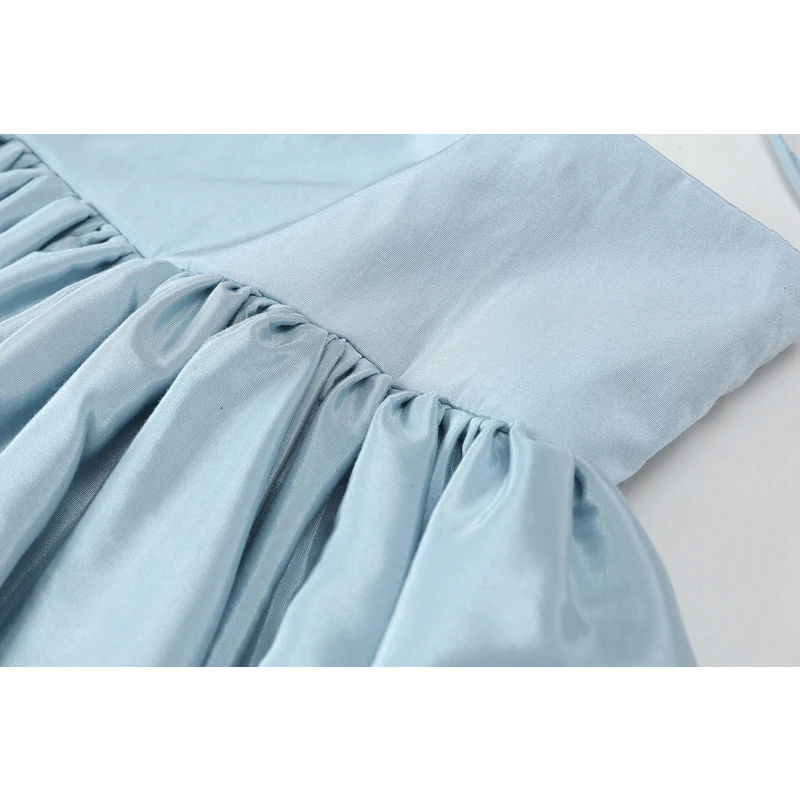 

2021 New Pleated Bubble Sling Tops Summer Korean Style Trendy Chic Sexy Sweet Sleeveless Backless Solid Ladies Suspender Tops