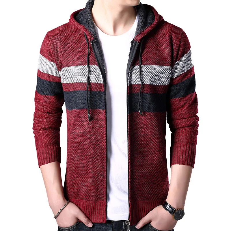 Новинка зимы 2019 мужские свитера с капюшоном пальто Модный повседневный пэтчворк