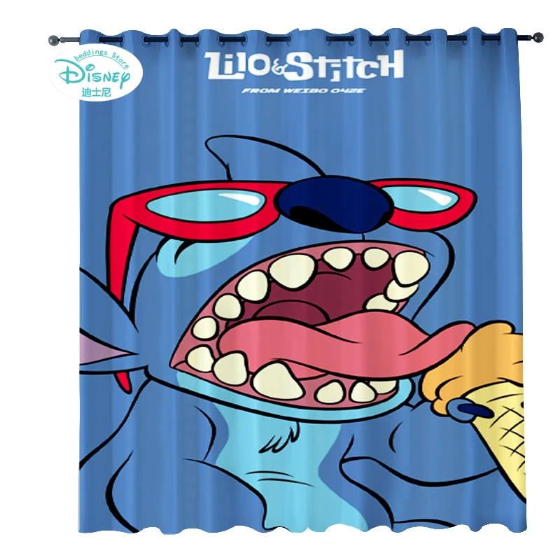 

Disney Cartoon Winnie the Pooh Stitch Children's Room Curtain Bedroom Window Blackout Curtain Studio Background Fabric Boy Girl
