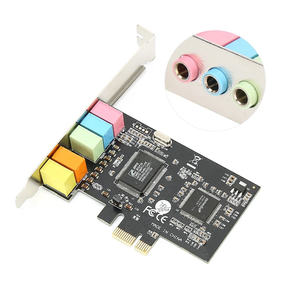 

Built‑In Sound Card PCI‑E 5.1‑Sound‑Channel CMI8738 Desktop Computer Accessories For Win7 Support6-Channel Surround Sound Output