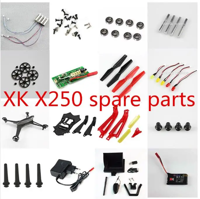 XK X250 RC Quadcopter запасные части пропеллеры лезвие двигателя корпус шестерни приемник