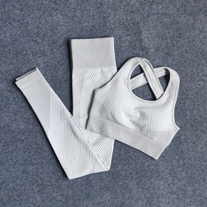 Женский костюм для йоги WOHUADI комплект спортивной одежды бесшовный укороченный