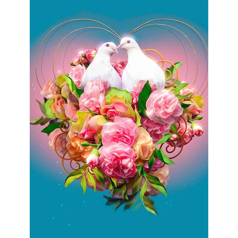 Алмазная 5D картина сделай сам голубь цветок полная круглая вышивка распродажа