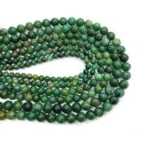 natural stone african jade round beads loose perforated beads green diy ladies necklace bracelet jewelry creation accessories