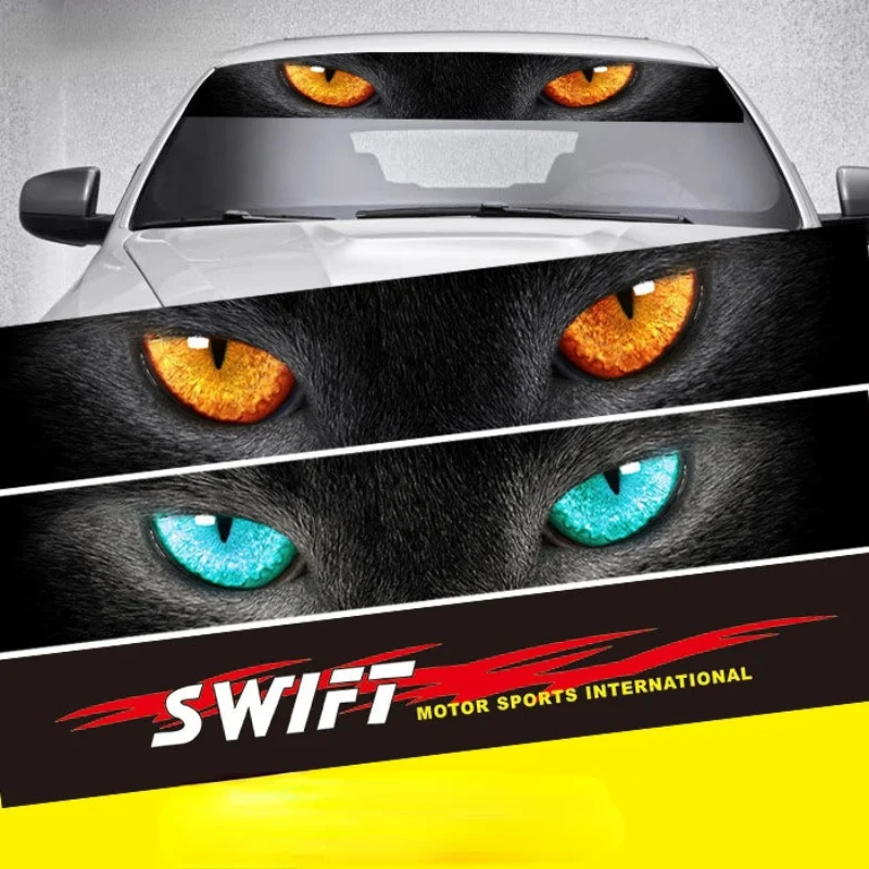 

Car Universal through Hole Front Windscreen Decorative Sticker Eye Funny Sticker Rear Window Glass Modification Stickers