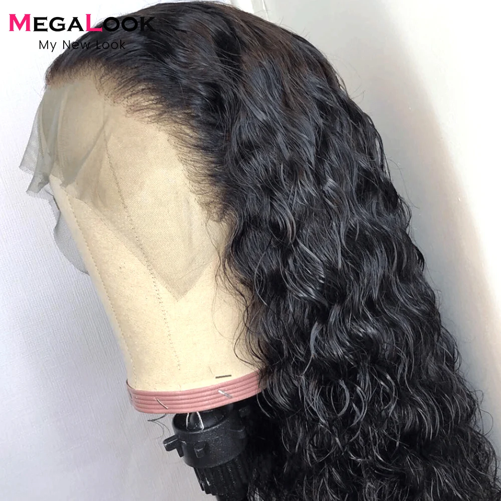 Water Wave Lace Front Wig Transparent Lace Frontal Wig 180 Density Remy Brazilian Human Hair Wigs For Women T Part Frontal Wig