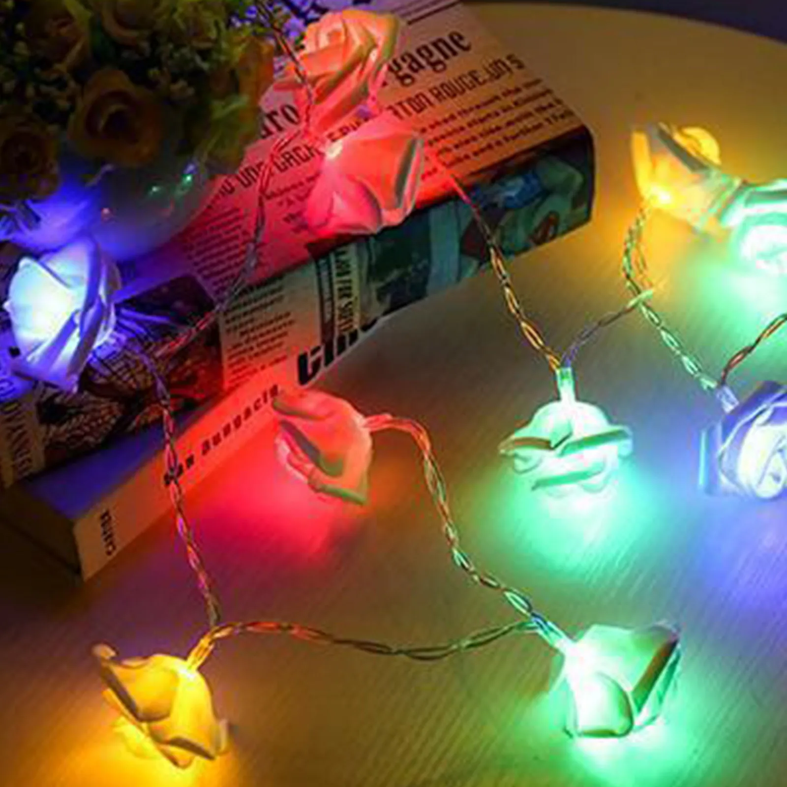 

1.5M 10 led Garland LED Rose Christmas Lights Holiday String Lights Christmas New Year Wedding Decoration Flower Bulbs LED Lamp