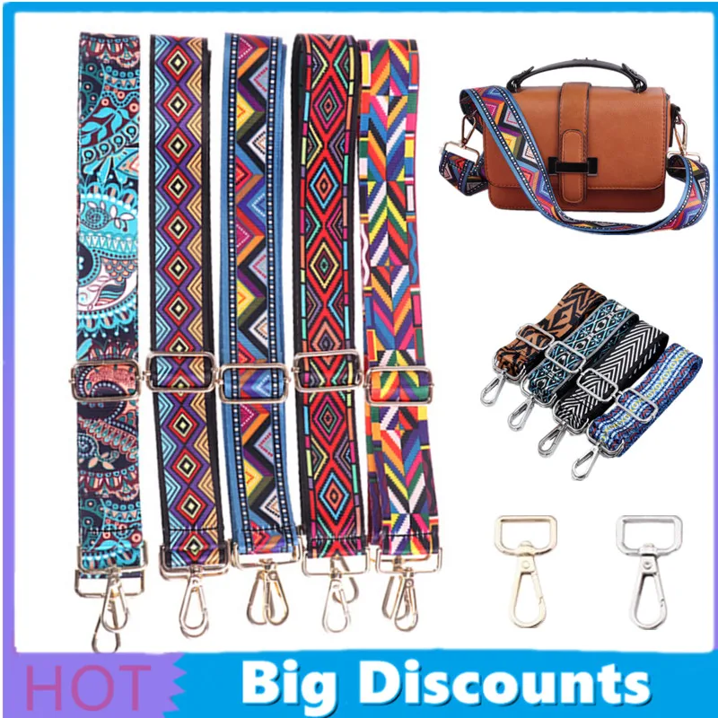 

Bag Strap 138Cm DIY Adjustable Fashion Universal PU Bag Handbag Women Shoulder Strap Nylon Rainbow Crossbody Shoulder Handle