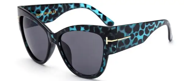 C3 blue leopard Блестящие черные женские негабаритные солнцезащитные очки Cateye, роскошный дизайн, оттенков, буквы т, винтажные Ретро Очки 90 s, женские UV400 - Цвет линз: C3 blue leopard