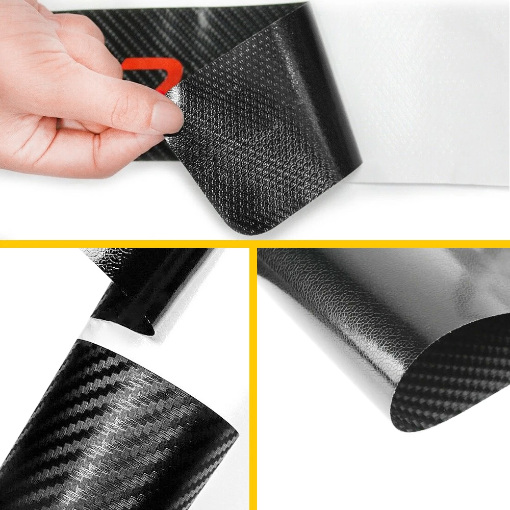 4PCS Car Door Sill Carbon Sticker For Ford Fiesta Mondeo Leather Fiber Plate Threshold Auto Accessories | Автомобили и мотоциклы