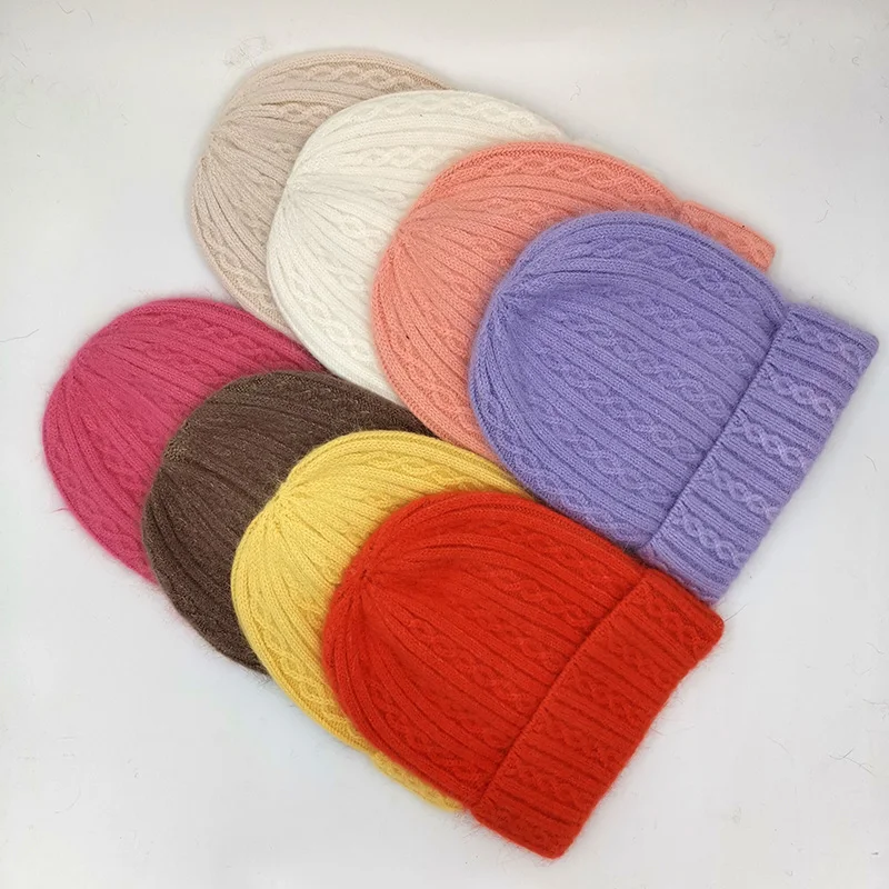 

[Rancyword] Зимние шапки для женщин, шерстяные вязаные шапки, женские теплые шапки в виде кролика для девочек, милая шапка