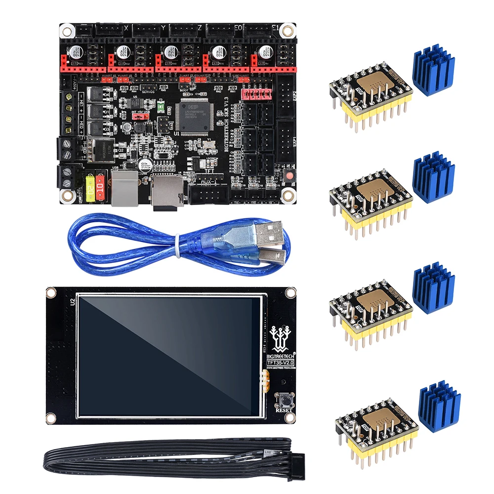 Материнская плата BIGTREETECH SKR V1.3 32 бит с сенсорным экраном TFT3.5 V2.0 TMC2208 TMC2130 для 3d