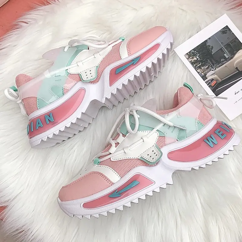 

Spring 2021 New Ladies Fashion Casual Shoes Lightweight Non-Slip Shoes Outdoor Shock Absorption All-Match Women Colorful Sneaker