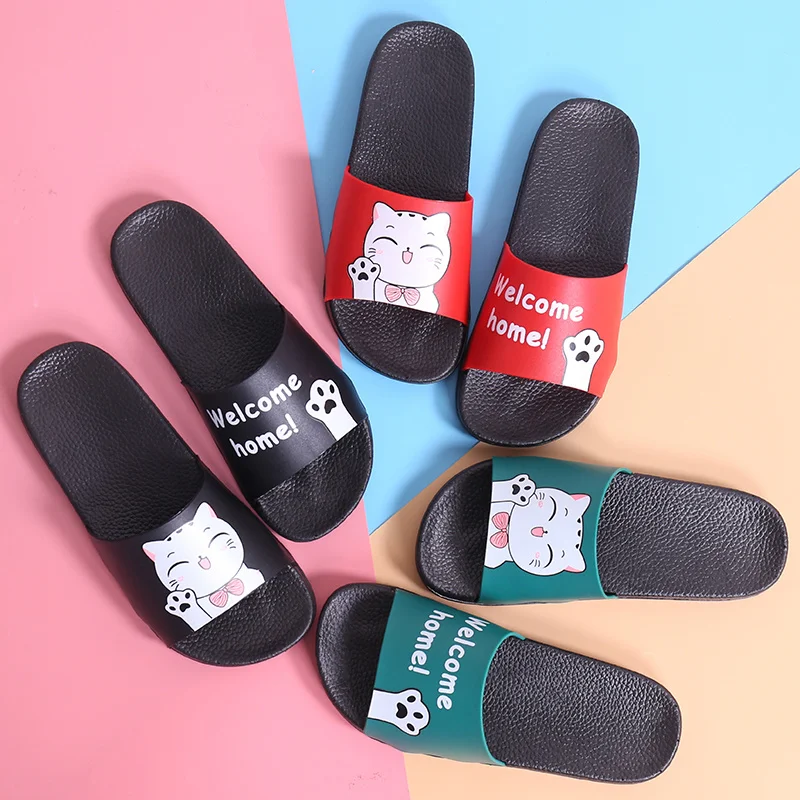 

Lucky Cat Cute Kids Slippers Comfort Soft Sole Non-slip Children Slippers Girl Boy Home Indoor Bathroom Shoes Light Casual Shoes