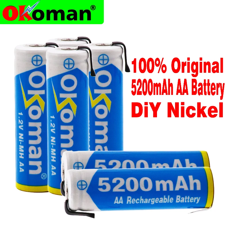1 2 V 5200mAh NI MH АА Перезаряжаемые батарейки Батарея для сварки вкладки Philips