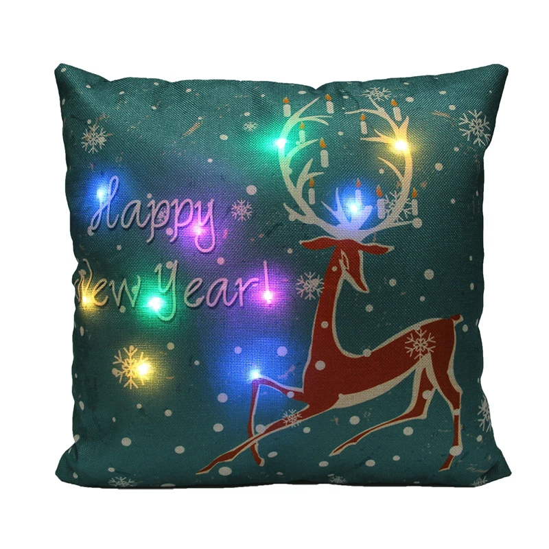 Christmas LED Pillow Case for Home Decor Santa Letters Light Cushion Cover Creative Xmas Gift Sofa Table Chair Decorative | Мать и
