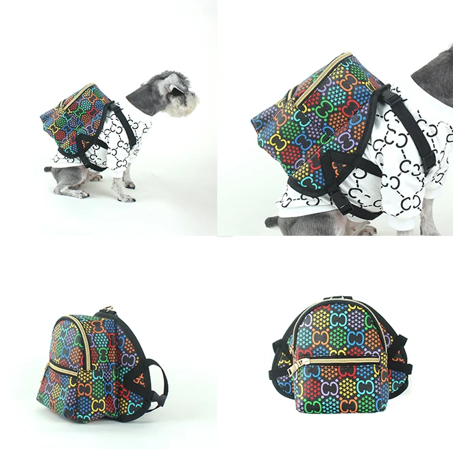 Mochila de hombro para mascota, morral escolar peque&ntilde;o y mediano para perros, gatos y perros, mochila de viaje Schnauzer Corgi-0