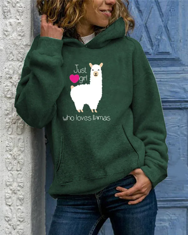 Свободный свитер с капюшоном милым рисунком Милые толстовки для женщин верхняя