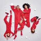 2022 г., семейные рождественские пижамы, комбинезон для взрослых и детей с изображением оленя, хлопковый Семейный комплект на новый год, свитшот на молнии с капюшоном