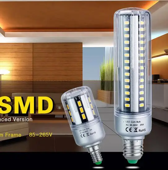 SMD 5736 Светодиодная лампа E27 светодиодная AC 85-265 в кукурузы 5 Вт 7 9 12 15 20 25