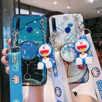 doraemon cartoon cute girl mobile phone case for huawei 10plus8ecouple phone cover with stand lanyard