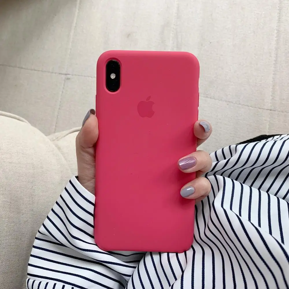 Жидкий силиконовый чехол для iPhone 6S 7 8Plus X XR XS Max papaya фруктовый карамельный цвет