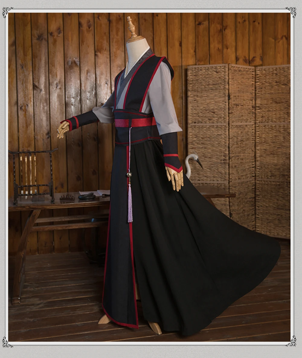 Mo Dao Zu Shi маскарадные костюмы Wei Wuxian Young Grandmaster of Demonic culturation Costume Мужская Аниме Wei wuxian Wig черная обувь