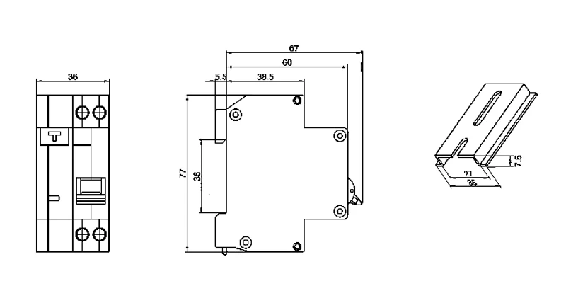

Y1UD DPNL 16A 230V 50Hz/60Hz 1 P+N Residual Current Circuit Breaker RCBO