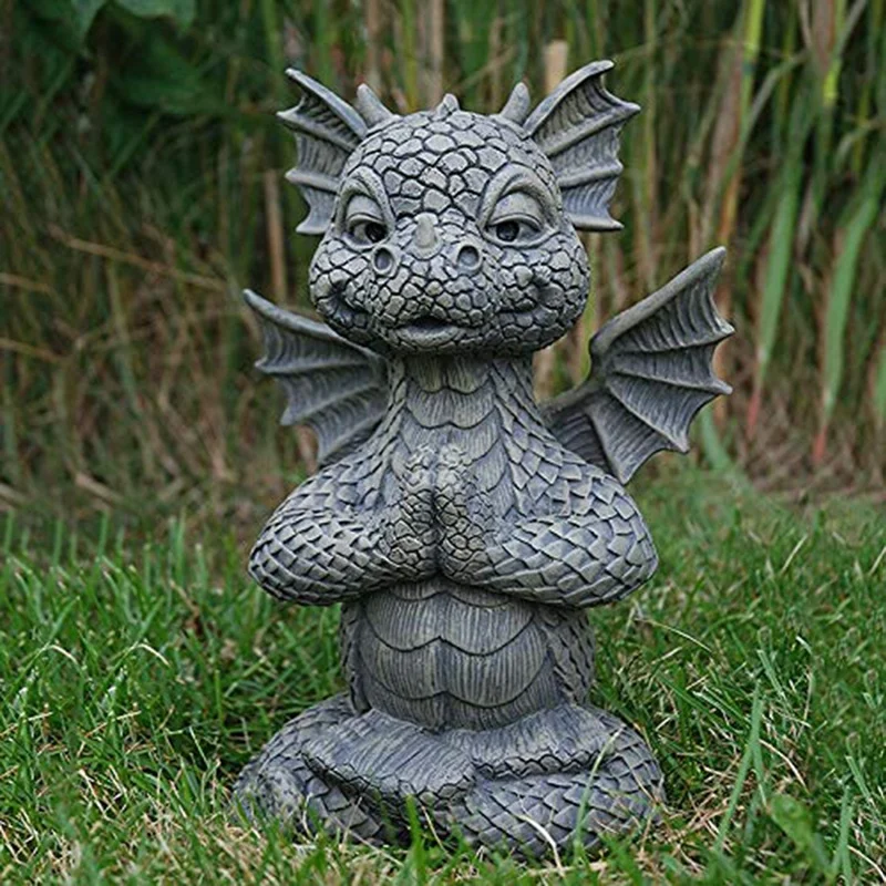 

Очаровательная наивная детская садовая скульптура дракона, украшение, восхитительная Статуя Дракона из смолы, украшение для дома и улицы