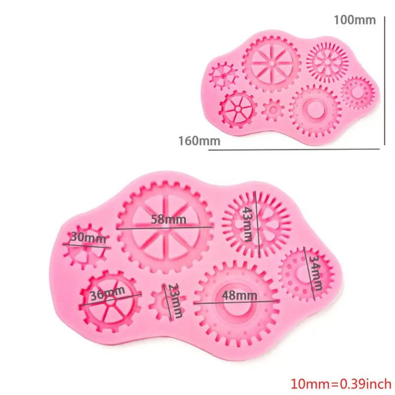 Vintage Clock Silicone Molds Steampunk Gear Baby Birthday Fondant Cake Decoratin