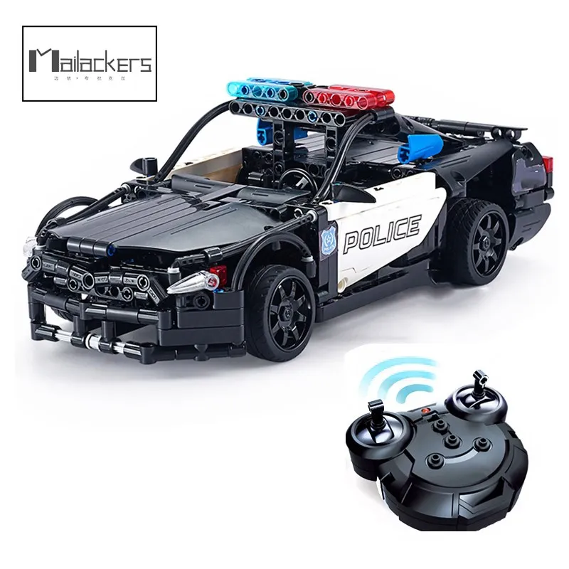 

Конструктор Mailackers серии городская полиция, технический Радиоуправляемый патруль, автомобиль, сборный кирпич, игрушки для детей, подарок на ...